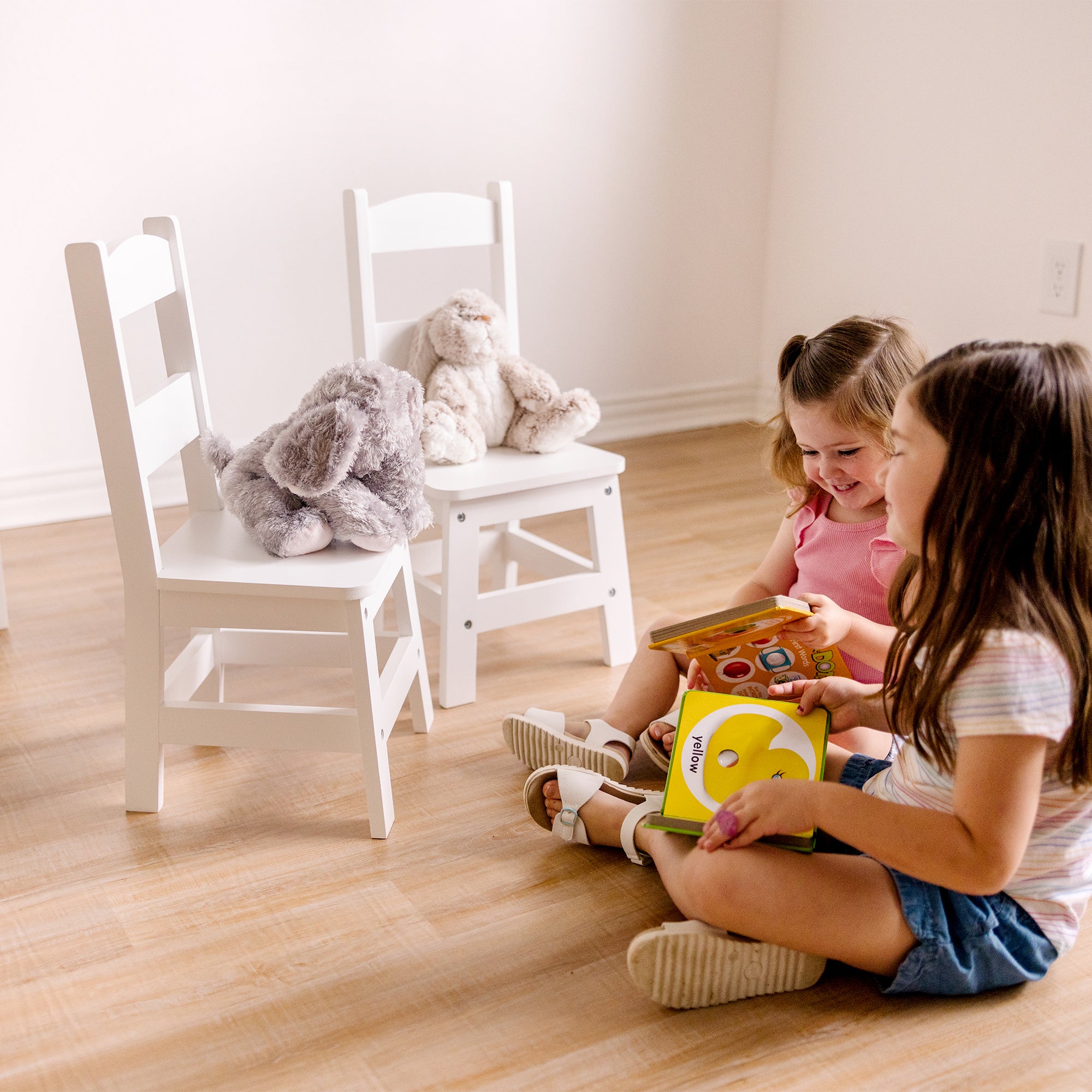 Wooden Chair Pair - White - Image 10