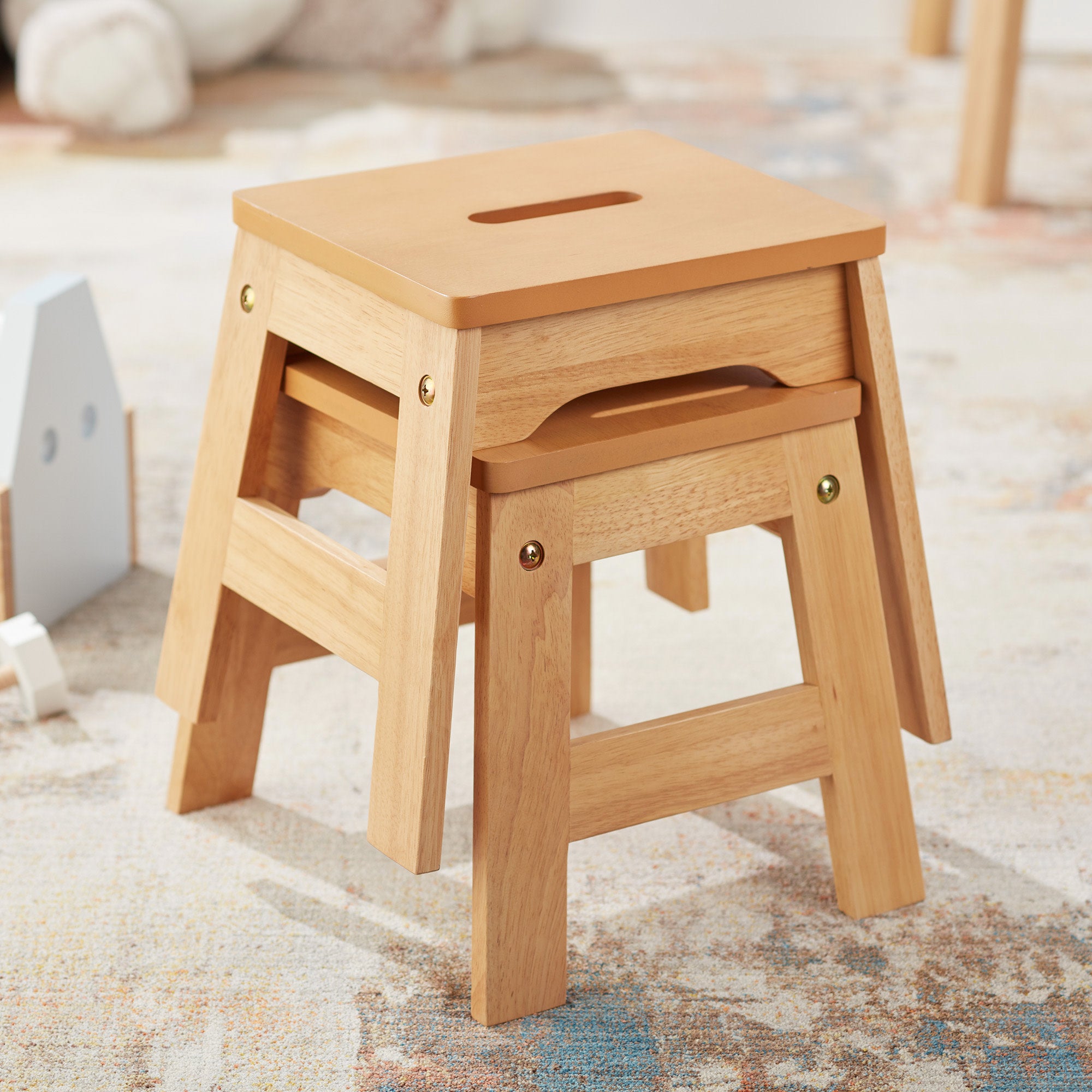 Wooden Stools ?C Set of 2 - Image 2