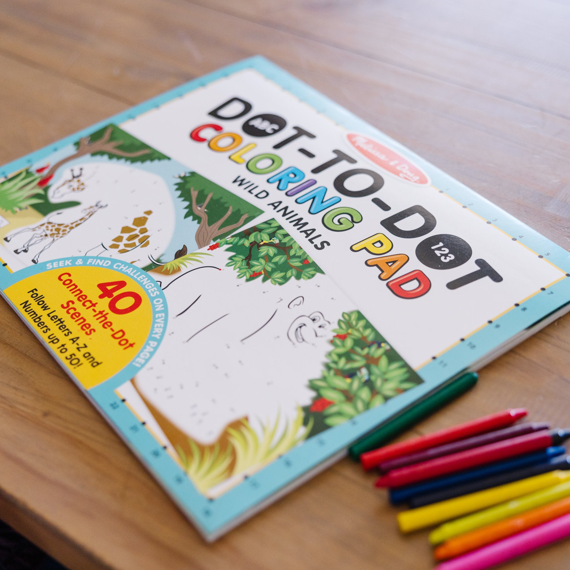 ABC 123 Dot-to-Dot Coloring Pad ?C Wild Animals - Image 5