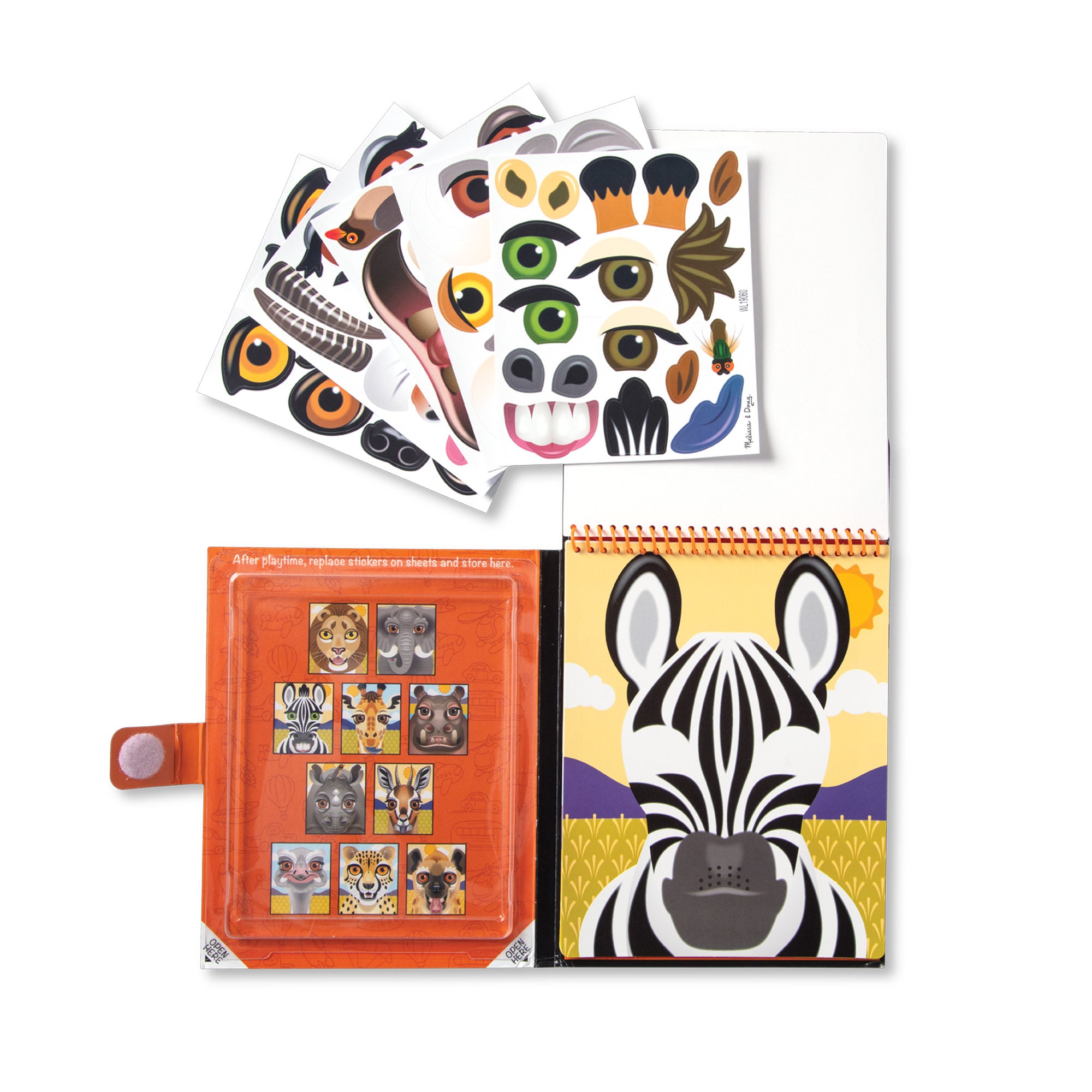 Make-a-Face ?C Safari Reusable Sticker Pad ?C On the Go Travel Activity - Image 5