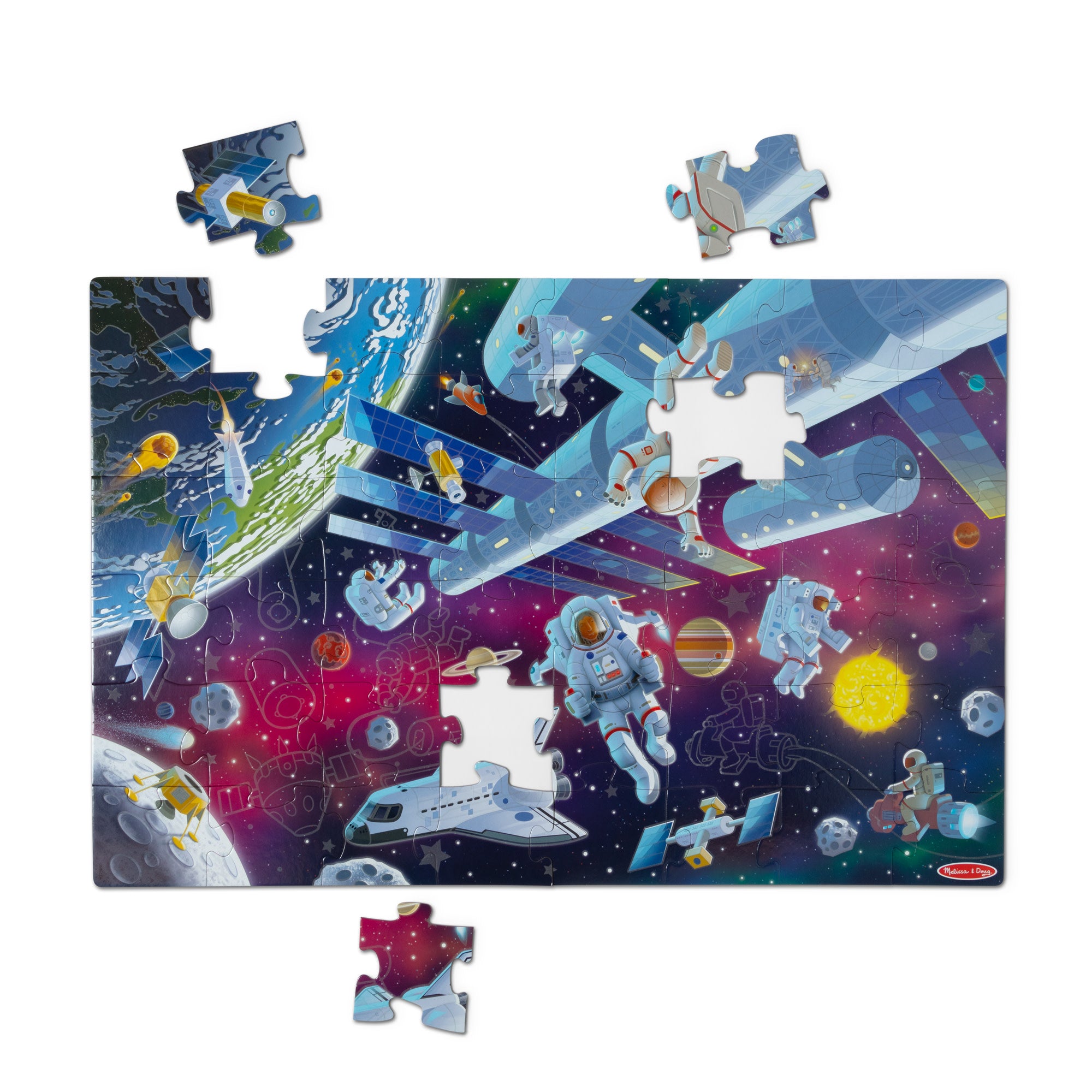 Outer Space Glow-in-the-Dark Floor Puzzle ?C 48 Pieces