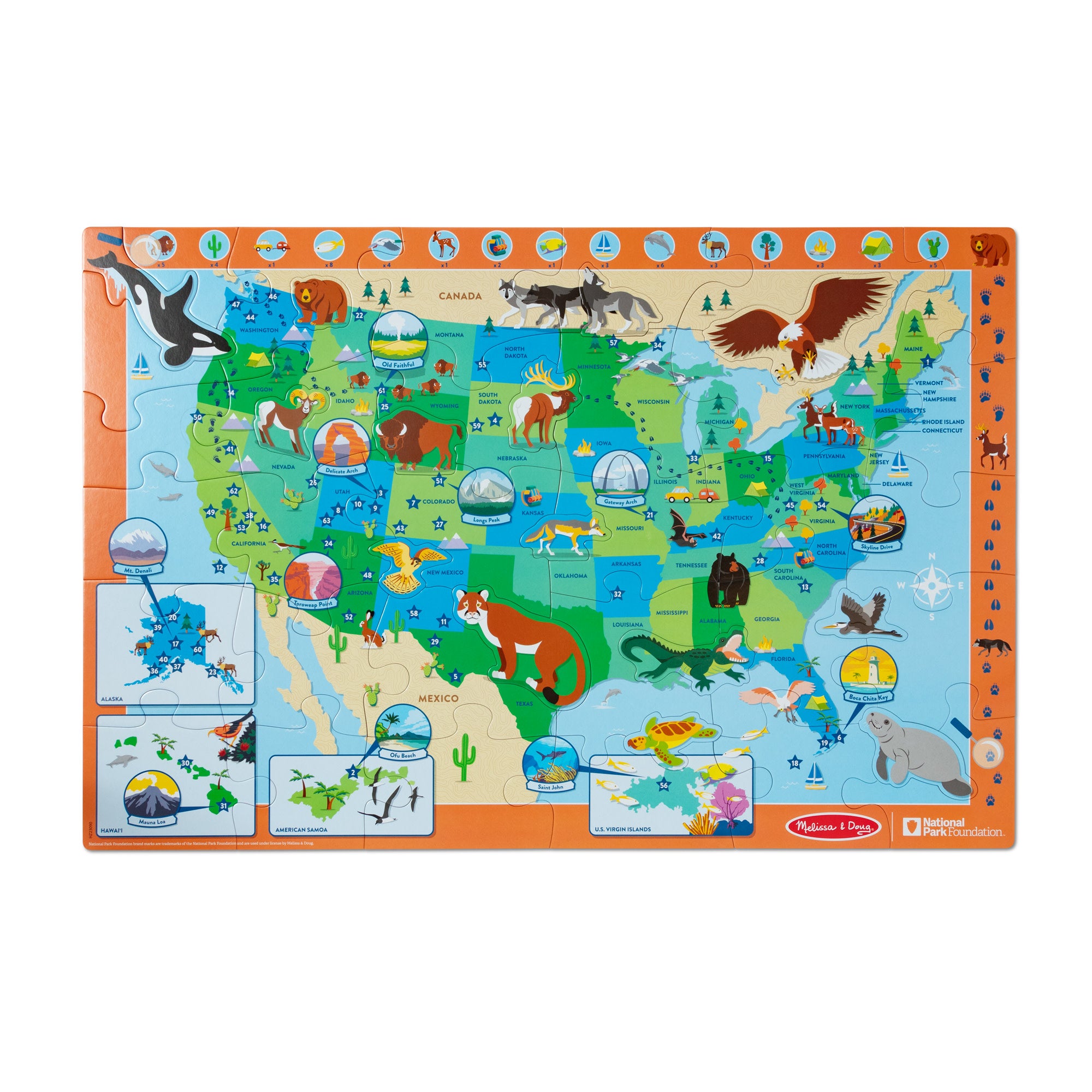 National Parks U.S.A. Map Floor Puzzle ?C 45 Pieces - Image 8