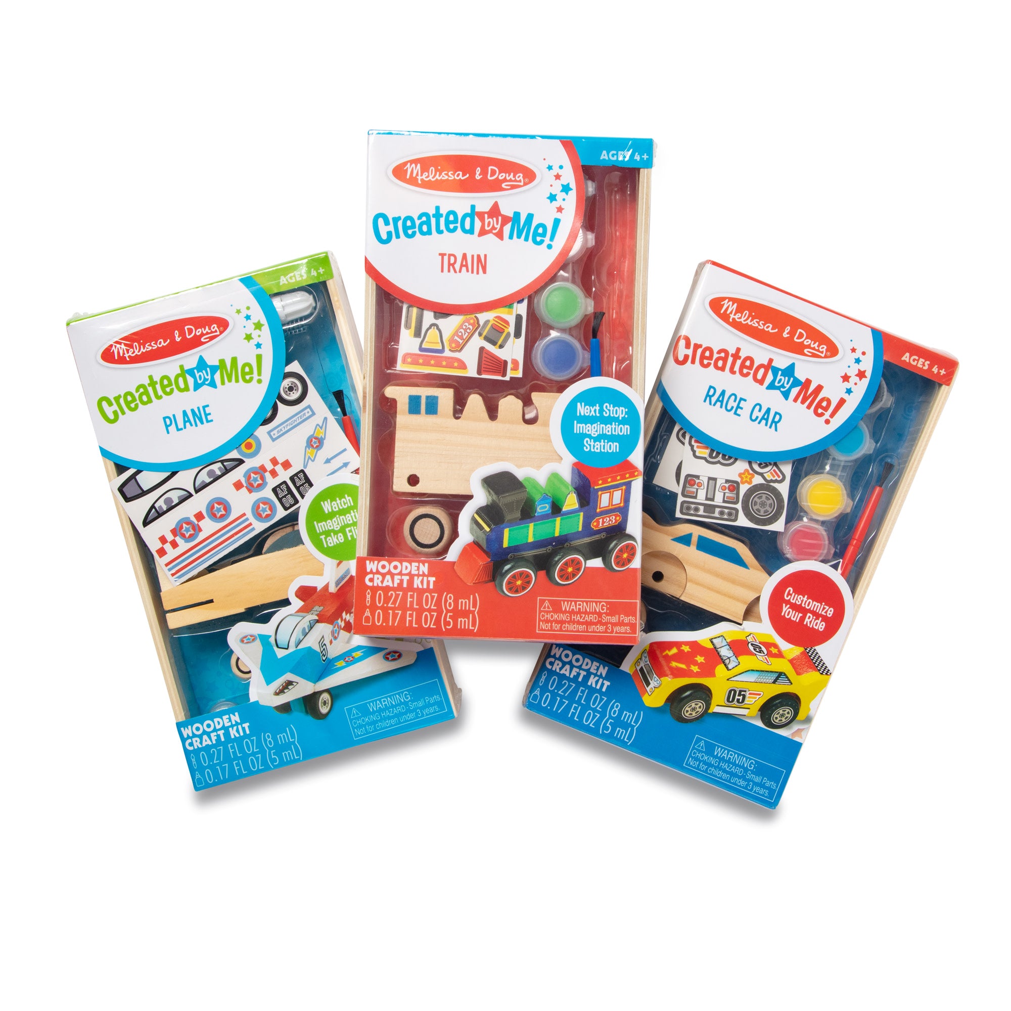 Createed by Me!? Vehicle Craft Kit 3-Pack: Plane. Train. Race Car
