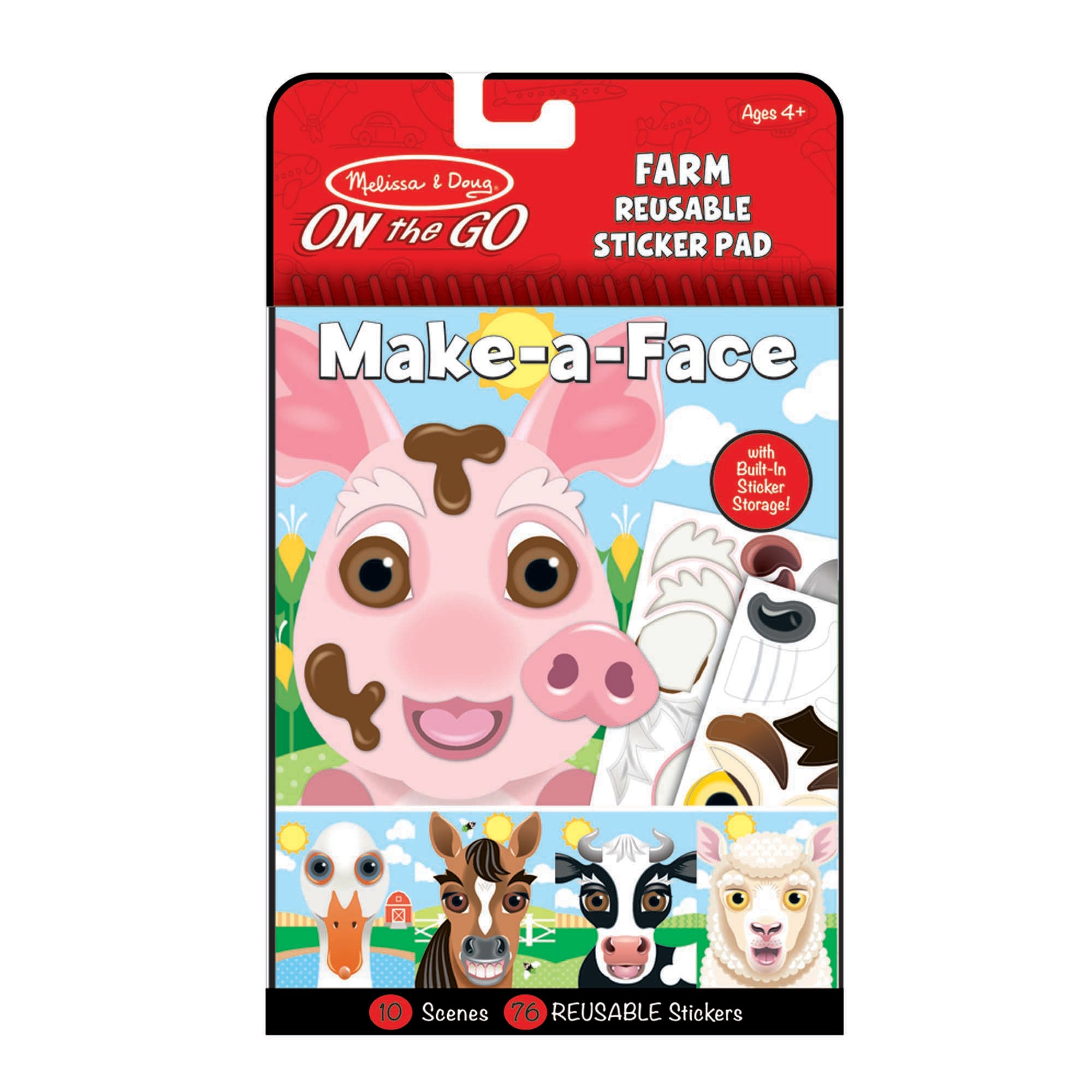 Make-a-Face ?C Farm Reusable Sticker Pad ?C On the Go Travel Activity