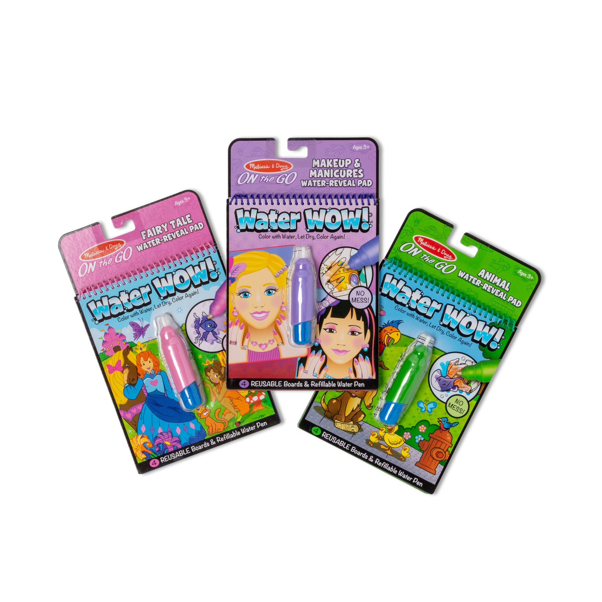 On the Go? Water Wow!? 3-Pack: Makeup & Manicures. Fairy Tale. Animals
