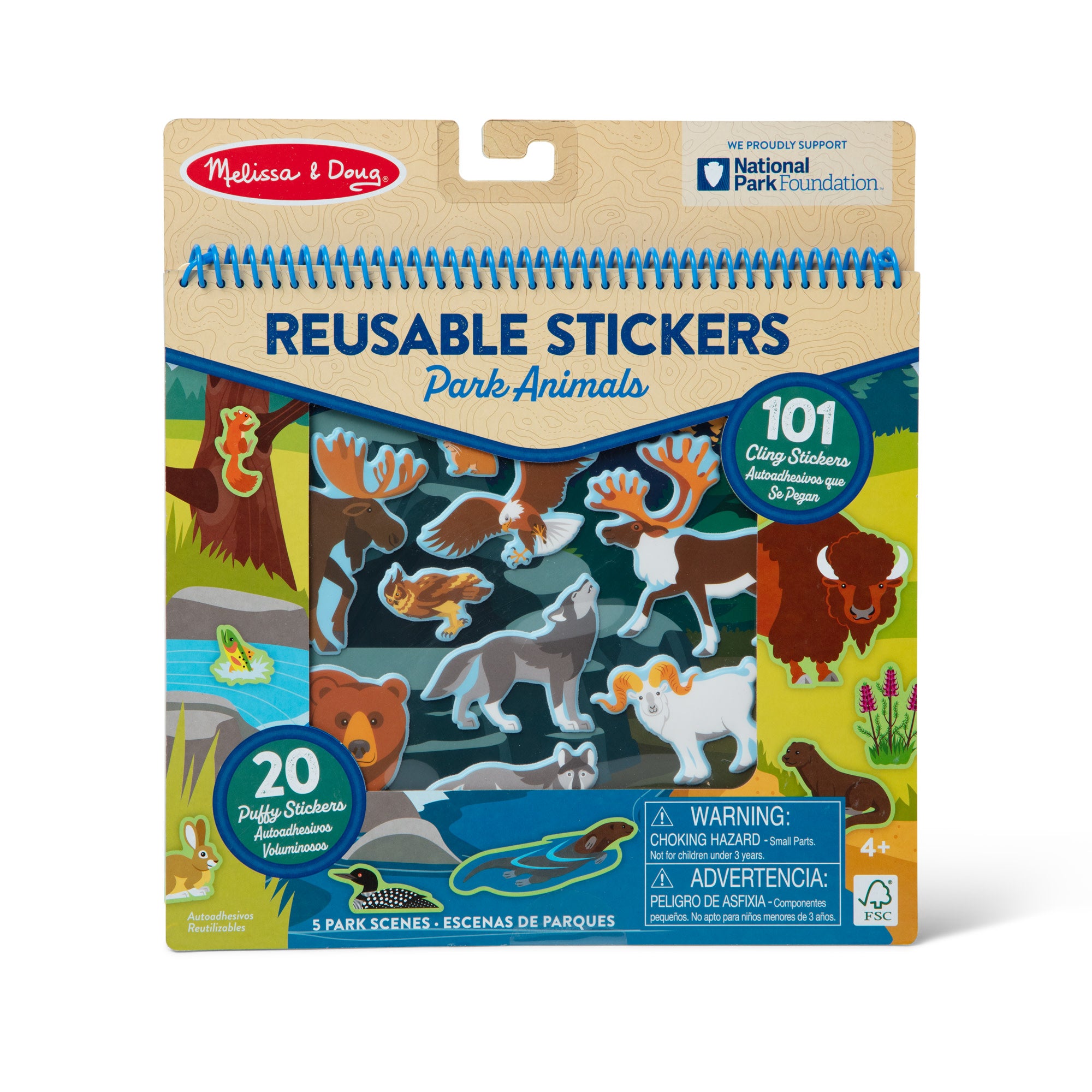 National Parks Reusable Stickers ?C Park Animals (5 Scenes. 121 Stickers) - Image 8