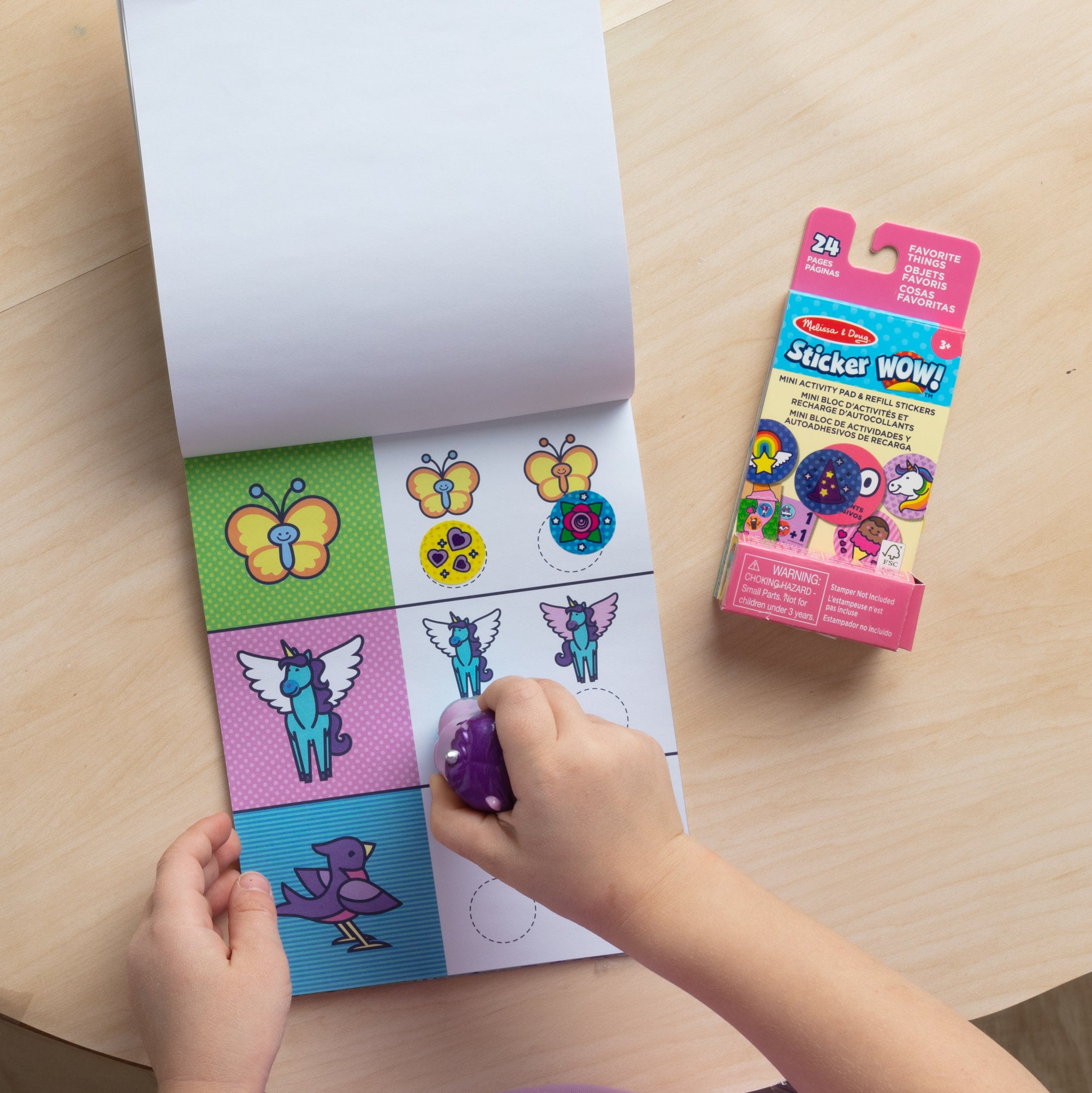Sticker WOW!? Purple Unicorn Bundle: Activity Pad & Sticker Stamper + Mini Activity Pad and 200 Refill Stickers - Image 6