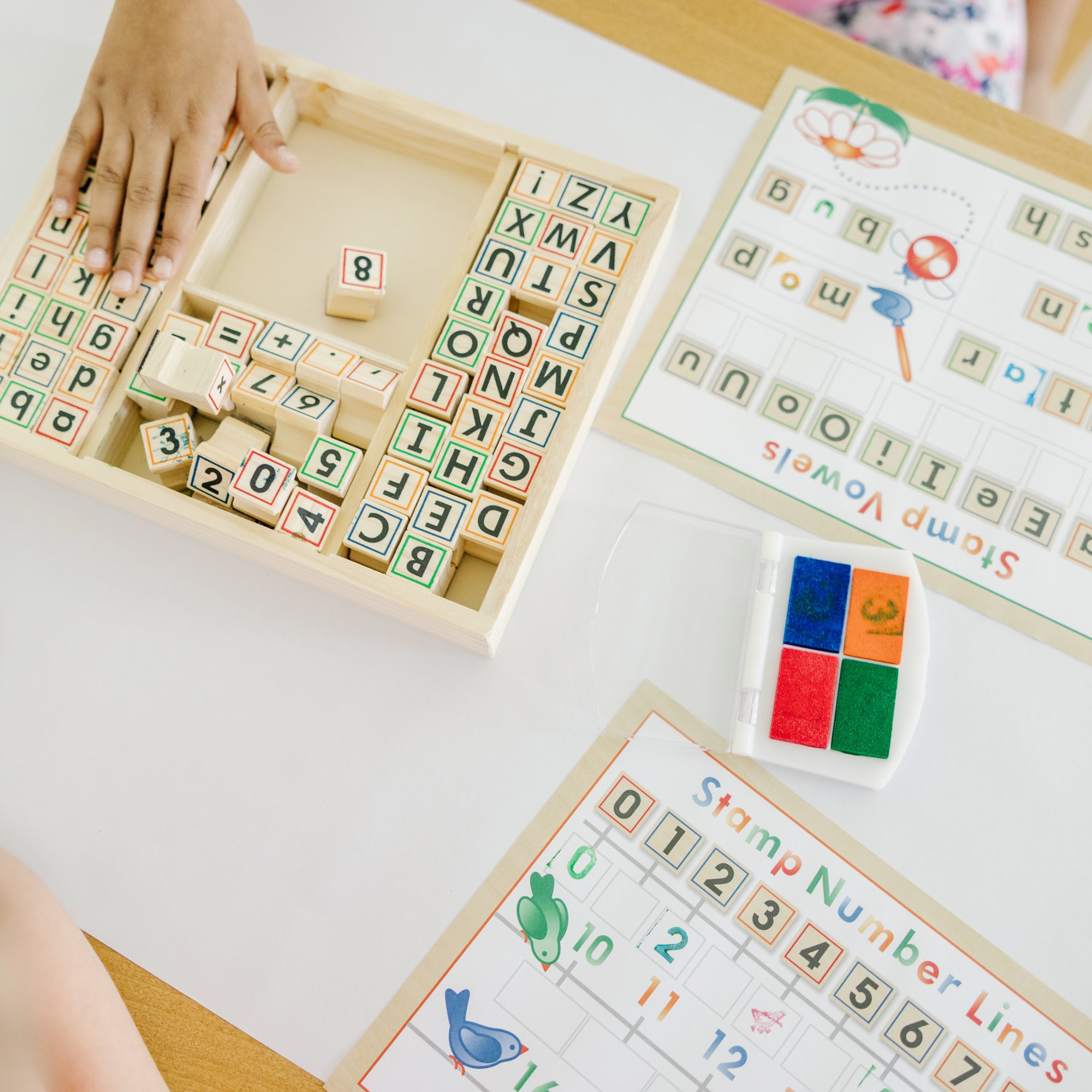 Deluxe Wooden Stamp Set - ABCs 123s - Image 5