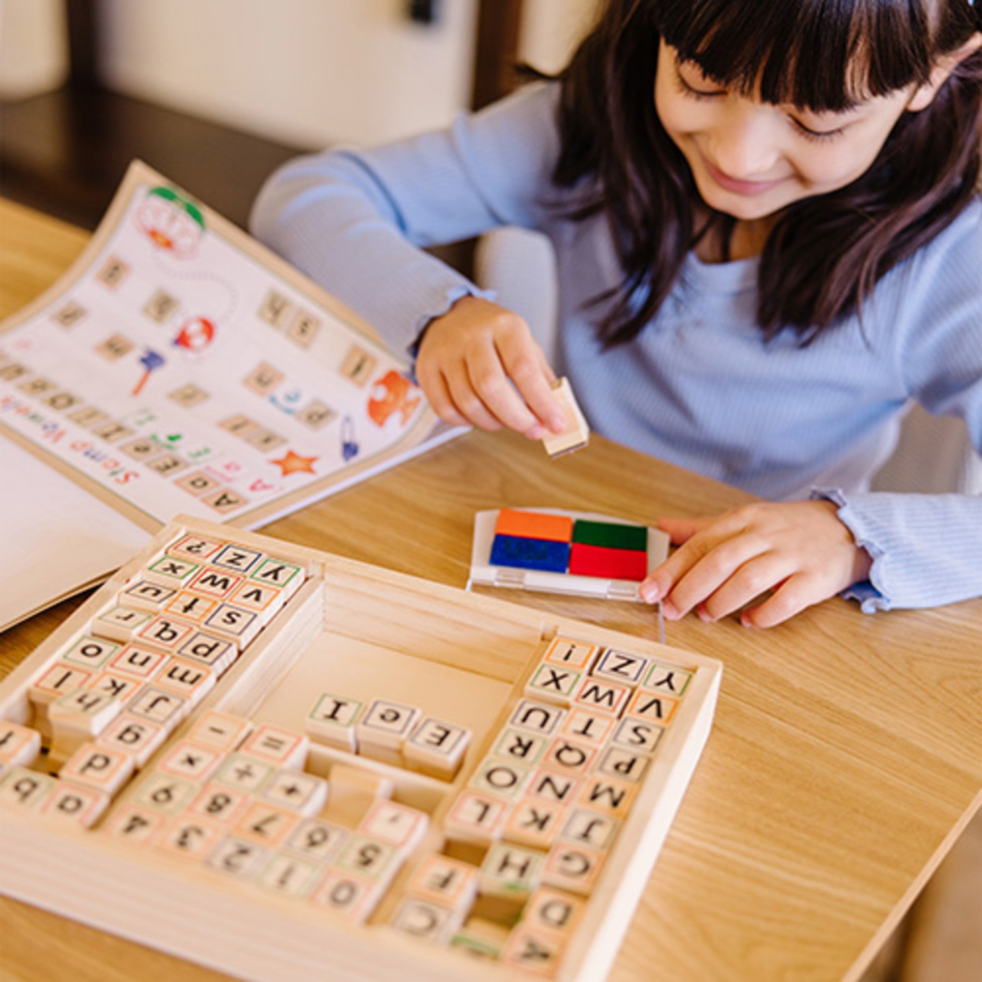 Deluxe Wooden Stamp Set - ABCs 123s - Image 2