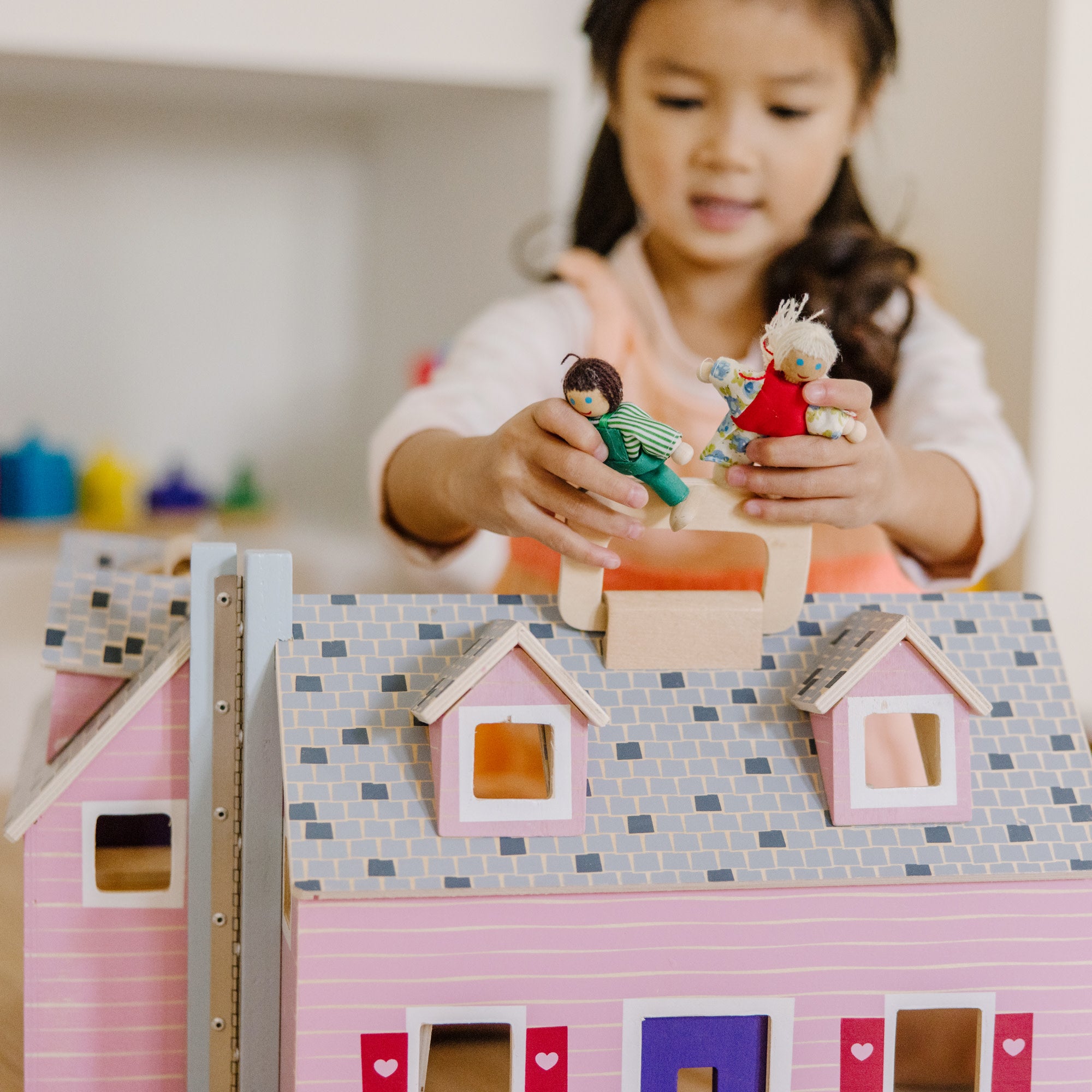 Wooden Fold & Go Dollhouse - Image 5
