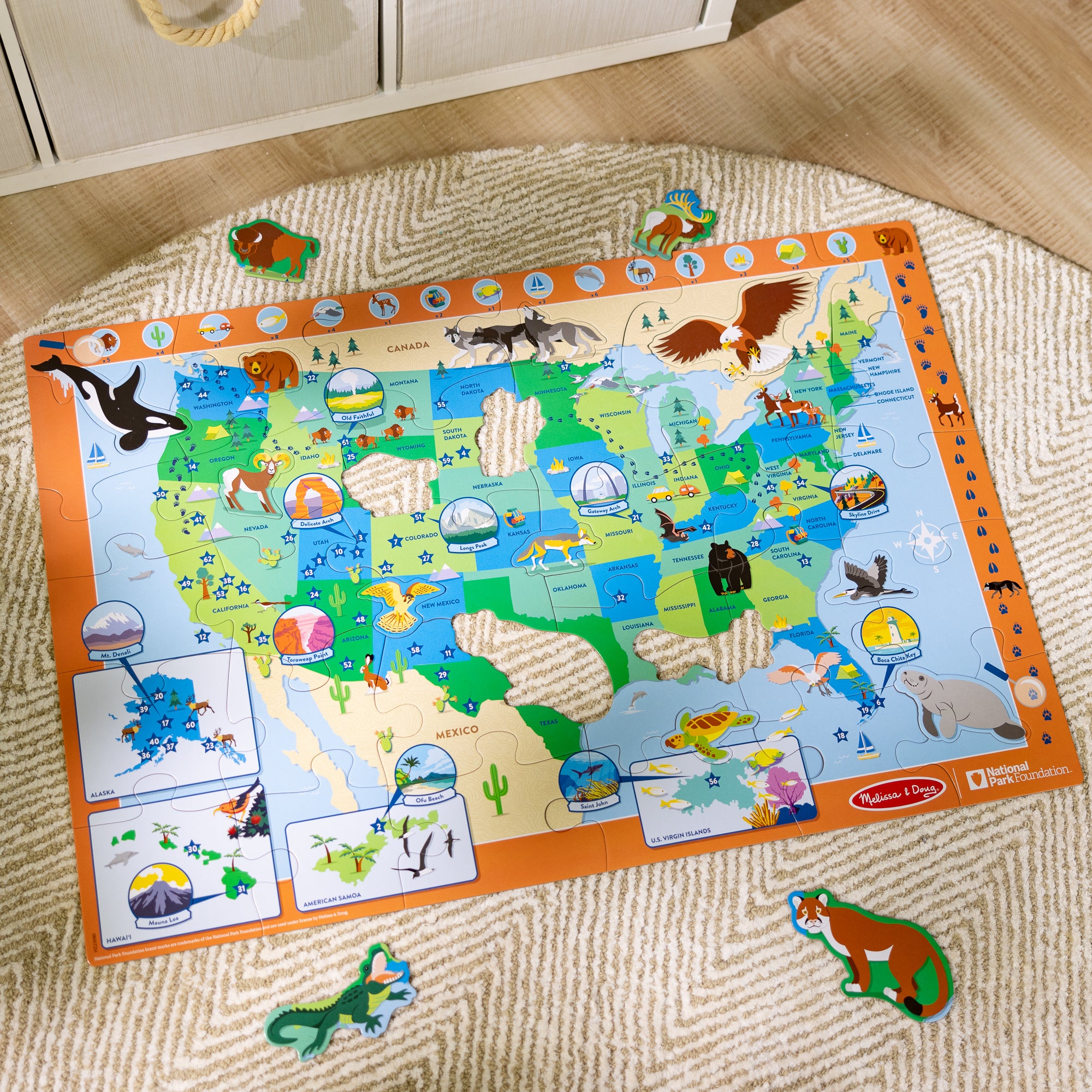 National Parks U.S.A. Map Floor Puzzle ?C 45 Pieces - Image 9