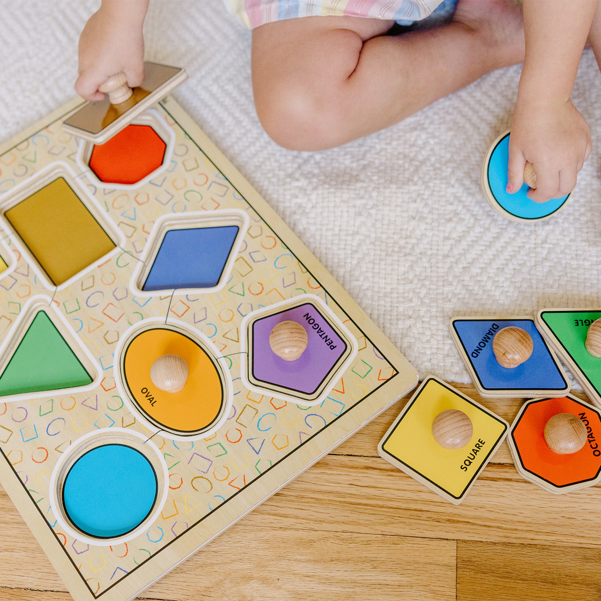 Geometric Shapes Deluxe Jumbo Peg Puzzle - 8 Pieces - Image 10