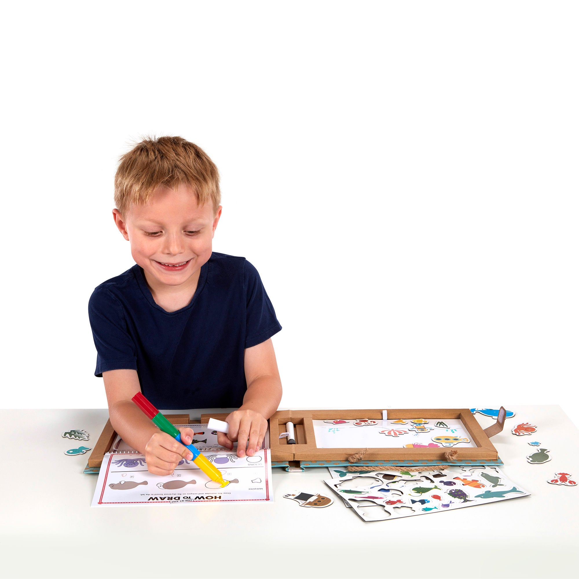 Natural Play: Play. Draw. Create Reusable Drawing & Magnet Kit ?C Ocean - Image 9