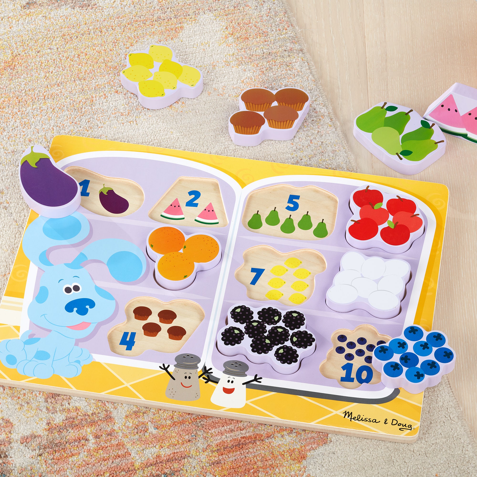 Blue's Clues & You! Fridge Food Wooden Chunky Puzzle - 10 Pieces - Image 8