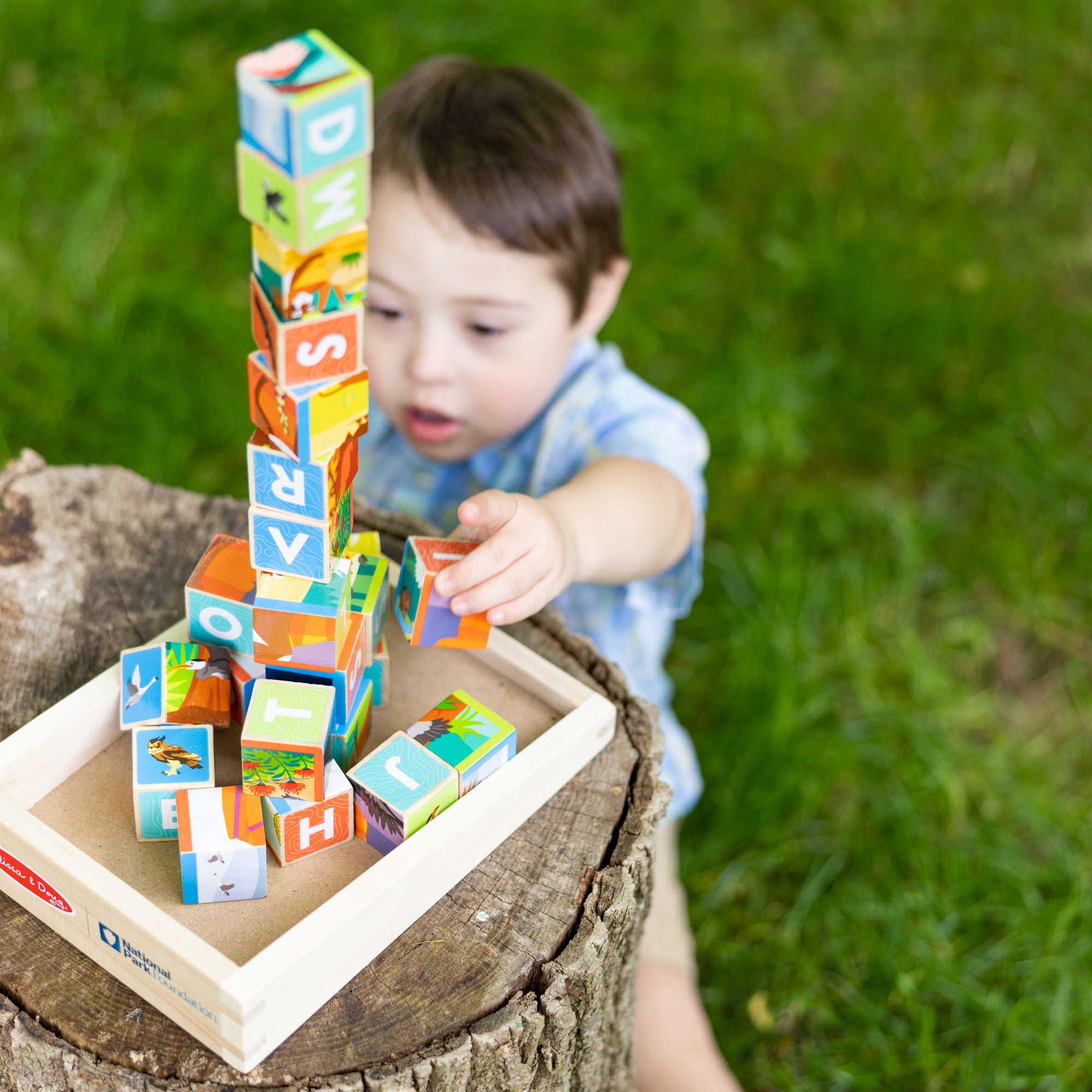 National Parks Alphabet & Animals Cube Puzzle ?C 24 Wooden Block Pieces - Image 3