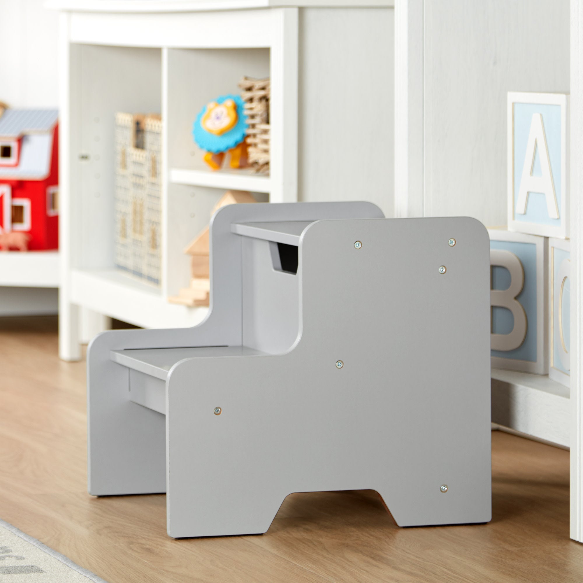 Wooden Step Stool ?C Gray - Image 9