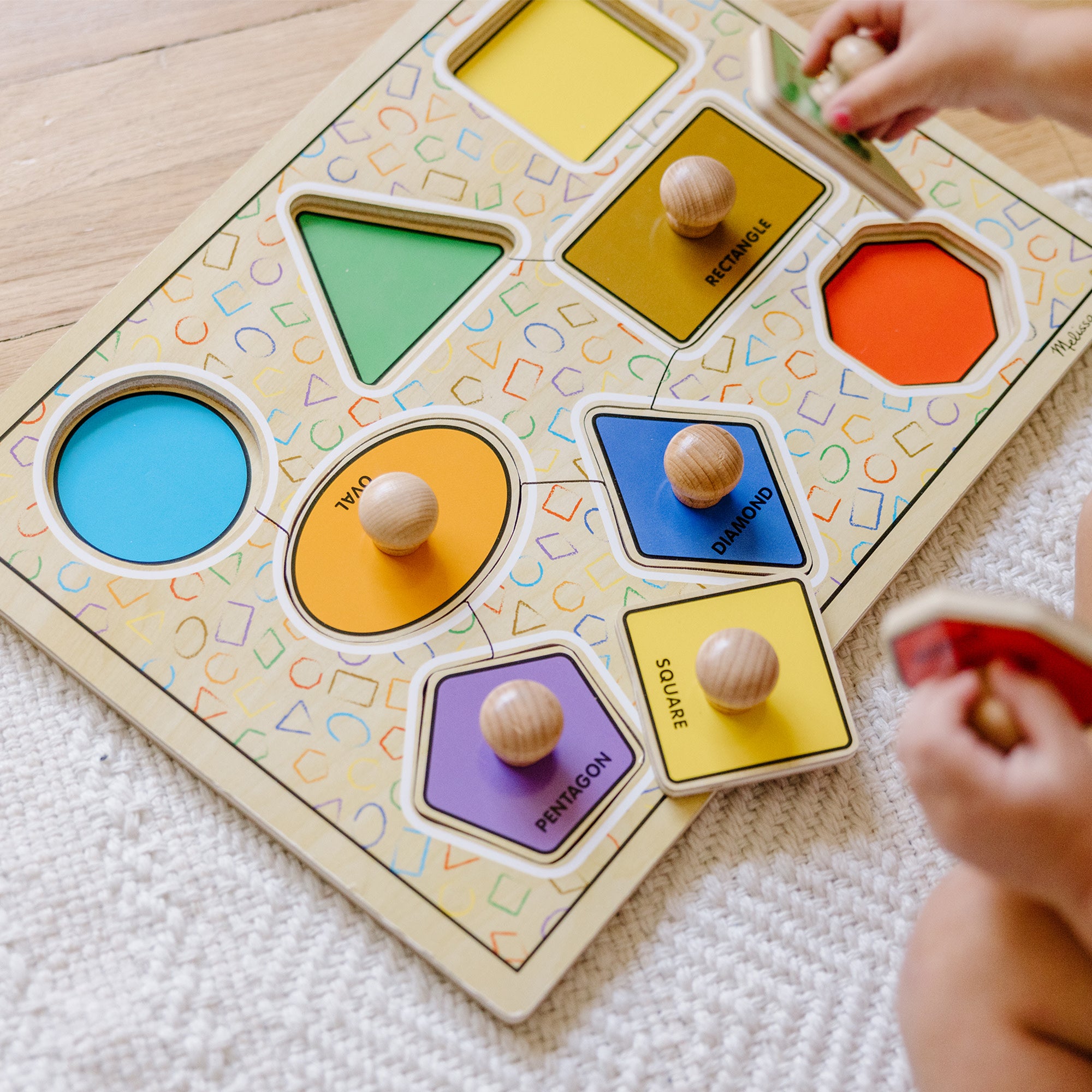 Geometric Shapes Deluxe Jumbo Peg Puzzle - 8 Pieces - Image 5