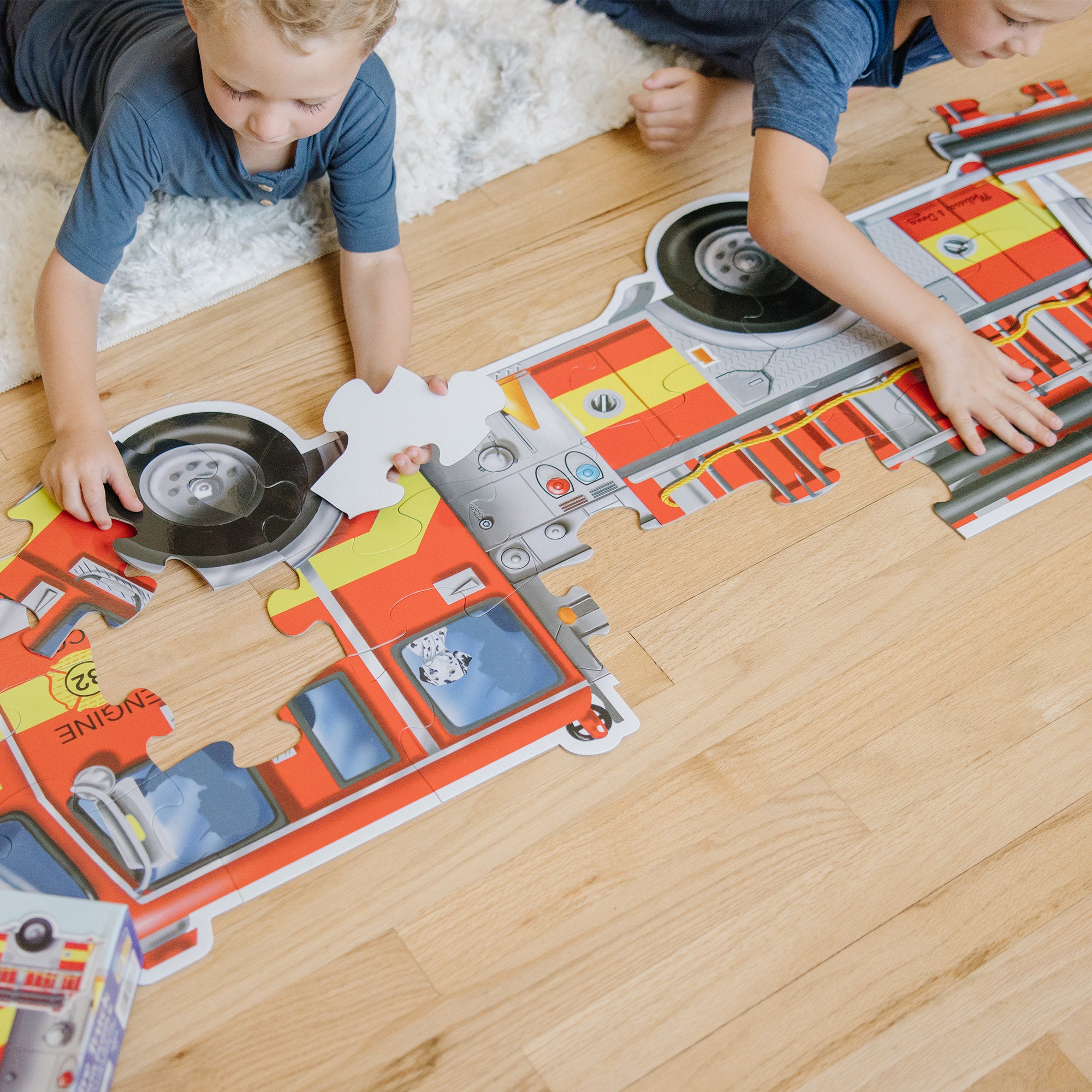 Giant Fire Truck Floor Puzzle - 24 Pieces - Image 7
