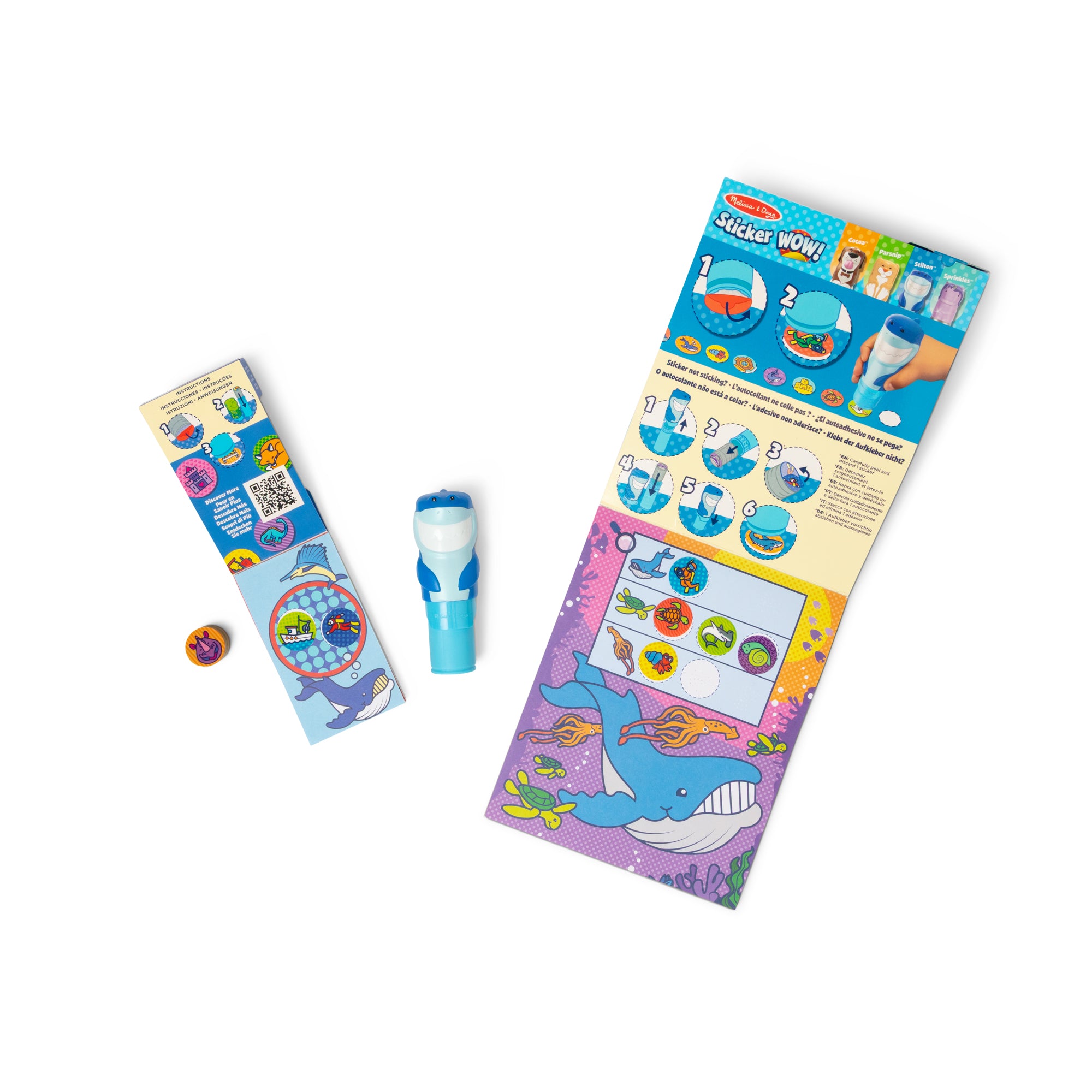 Sticker WOW!? Shark Bundle: Activity Pad & Sticker Stamper + Mini Activity Pad and 200 Refill Stickers - Image 3