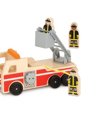 Classic Wooden Fire Truck Play Set