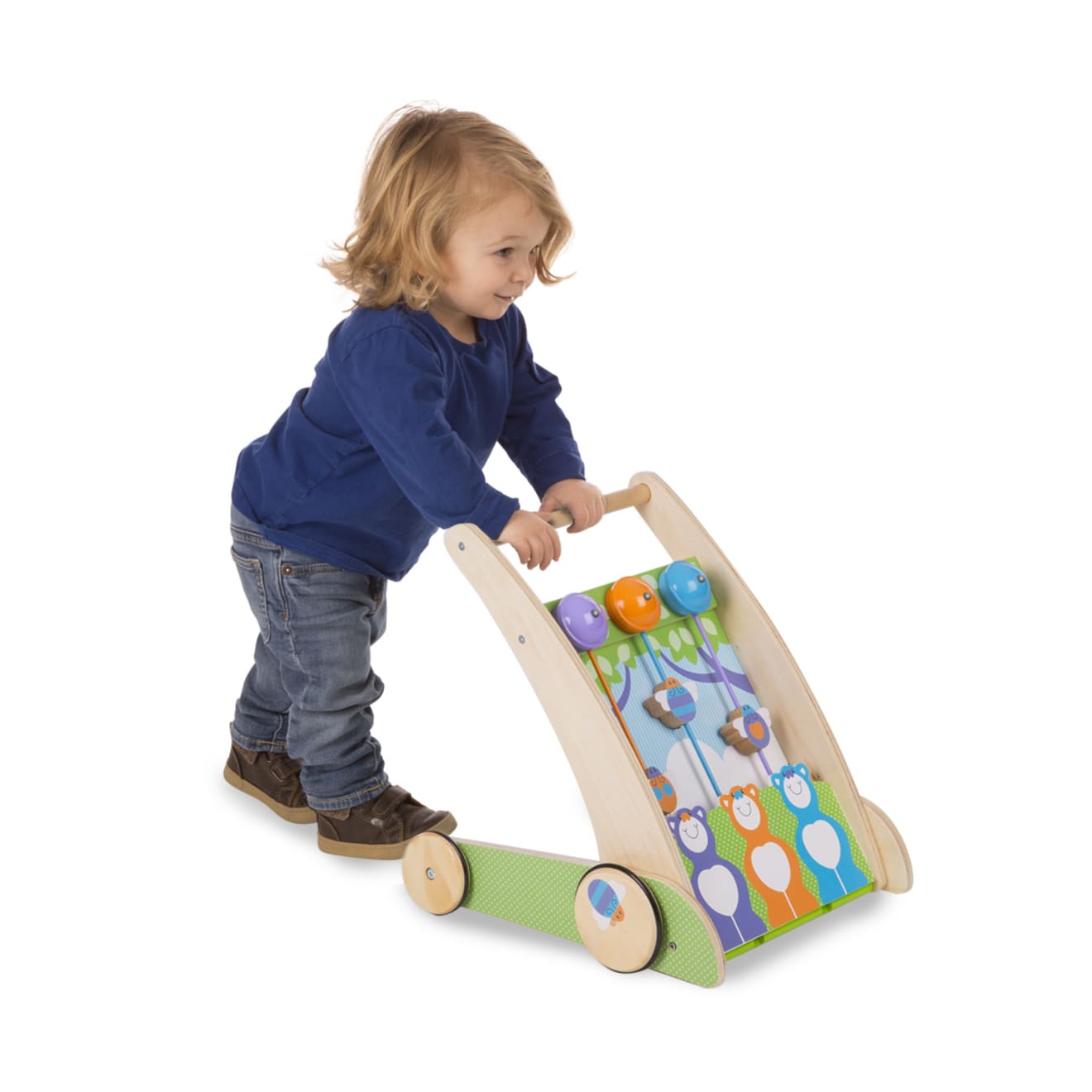 First Play Wooden Ring and Ding Forest Friends Push Toy - Image 3