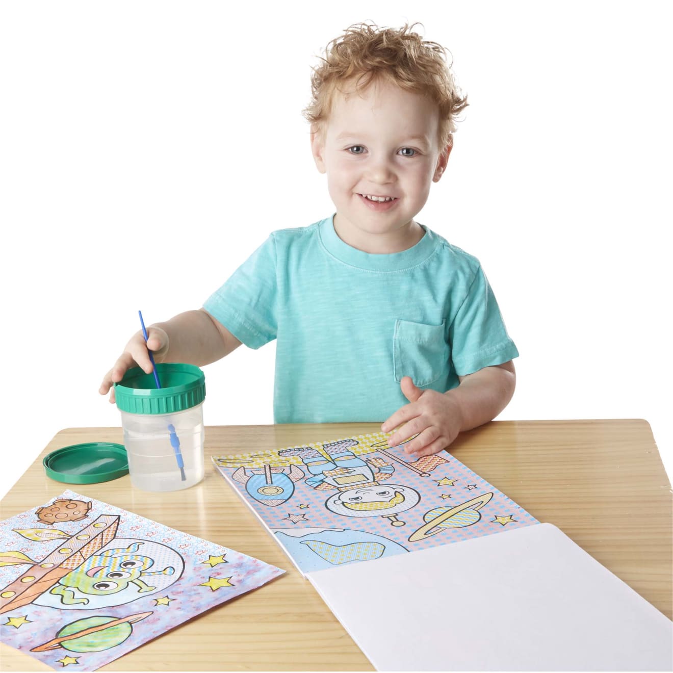 My First Paint With Water Kids' Art Pad With Paintbrush - Pirates. Space. Construction. and More - Image 8