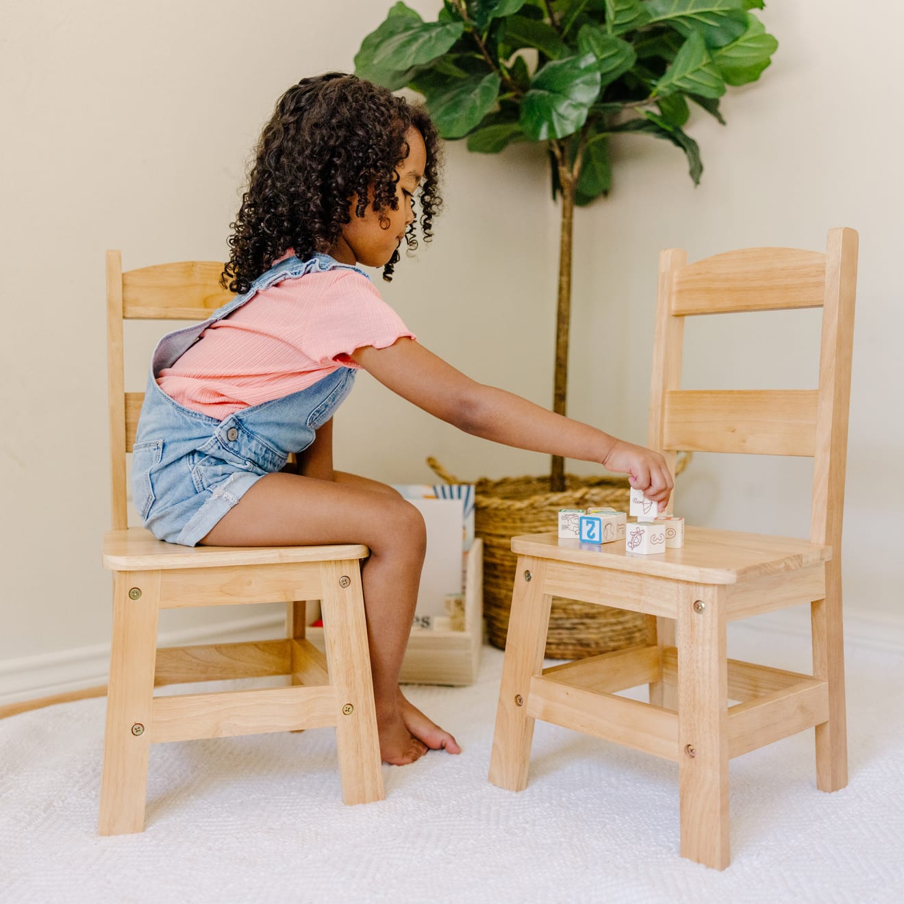 Pair of Solid Wood Chairs 2-Piece Set - Image 2