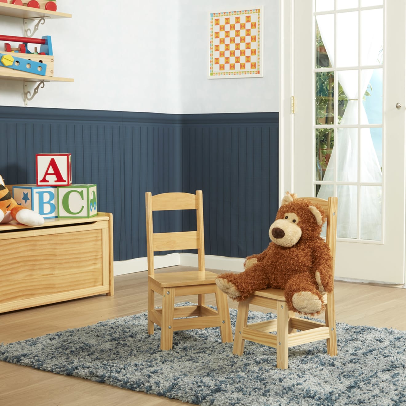 Pair of Solid Wood Chairs 2-Piece Set - Image 9