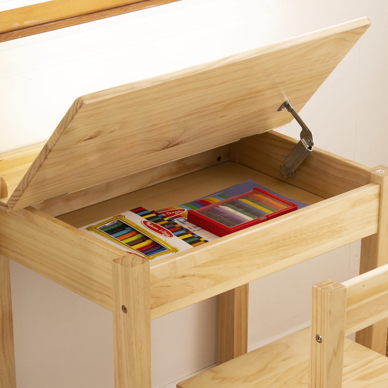 Child's Lift-Top Desk & Chair - Honey - Image 6