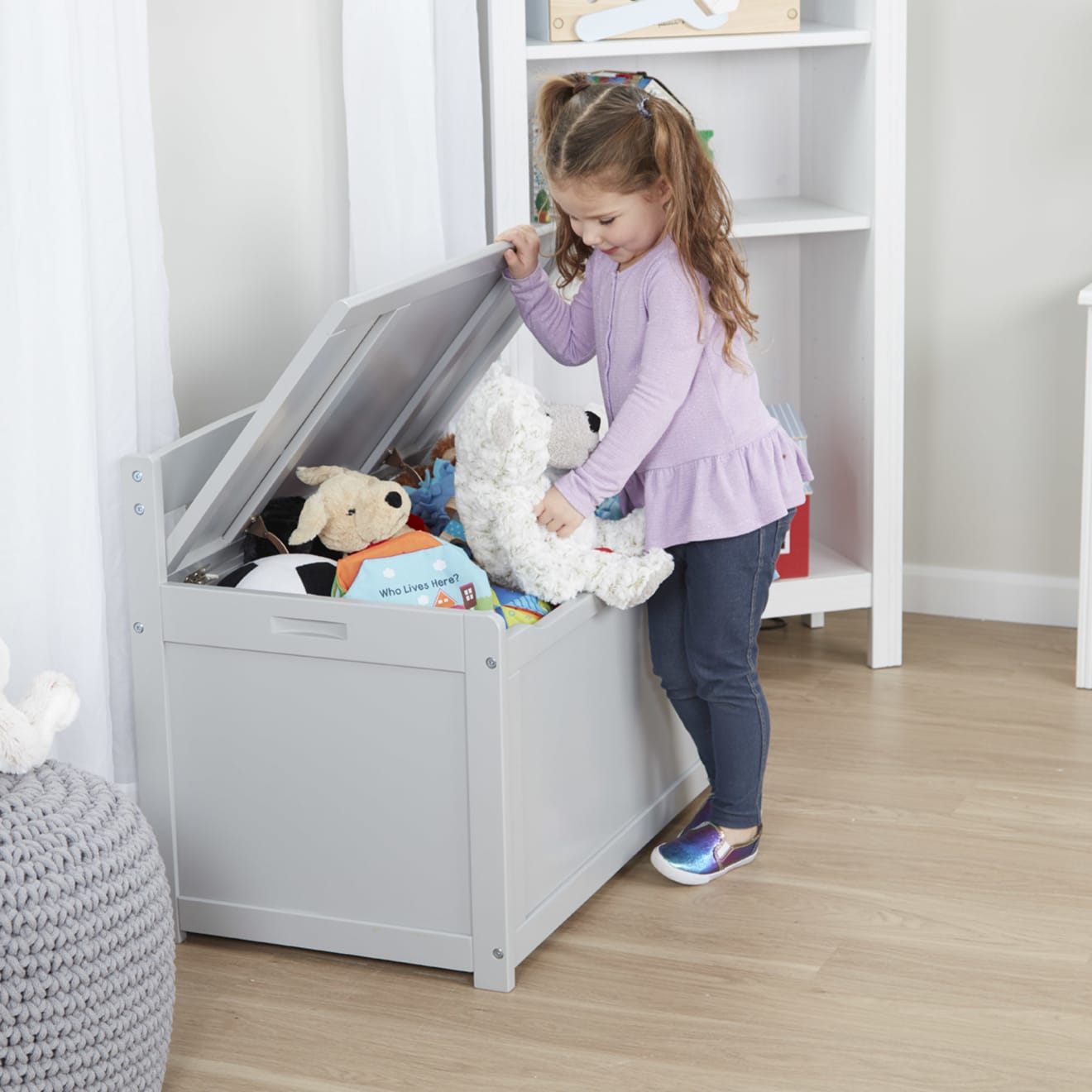 Wooden Toy Chest (Gray) - Image 5