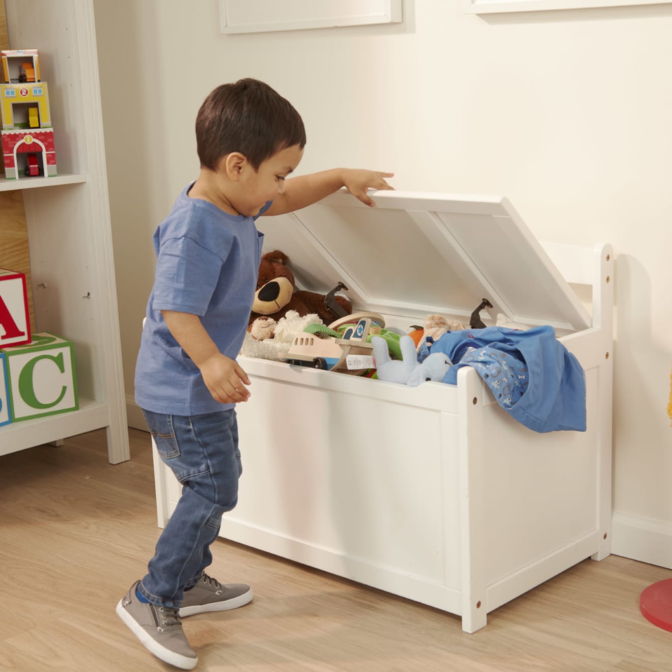 Wooden Toy Chest (White) - Image 2
