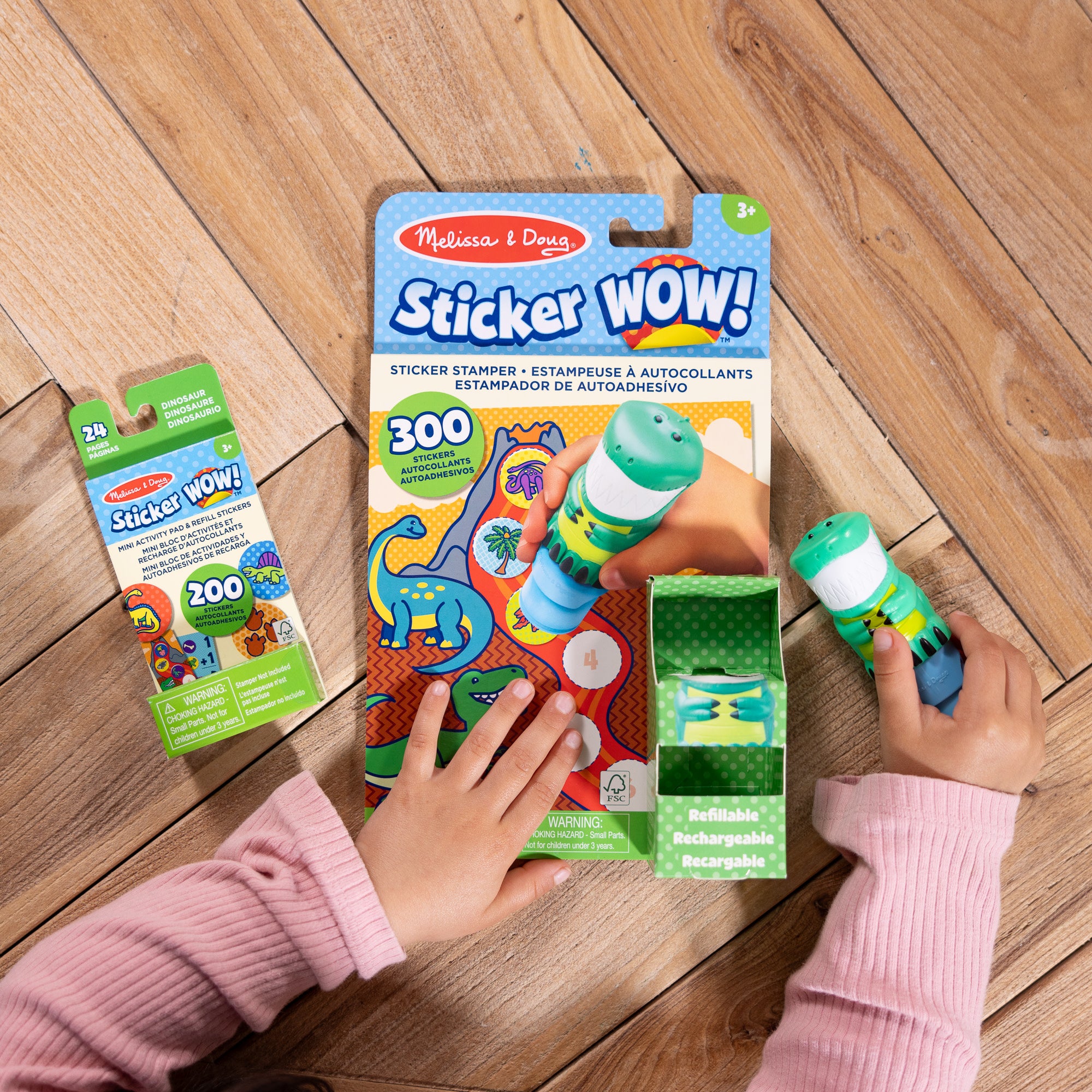 Sticker WOW!? Dinosaur Bundle: Activity Pad & Sticker Stamper + Mini Activity Pad and 200 Refill Stickers - Image 2