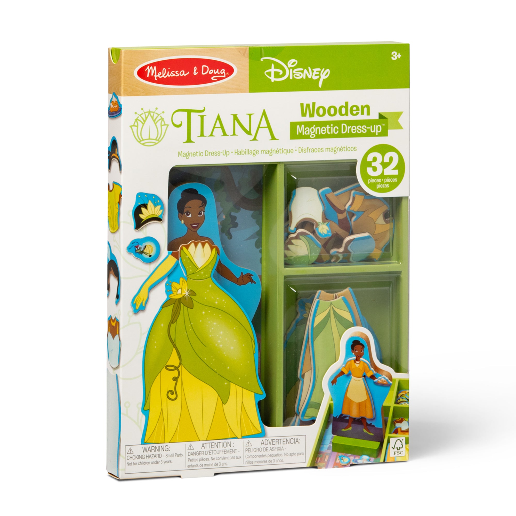Disney Princess Tiana Wooden Magnetic Dress-Up Play Set - Image 3