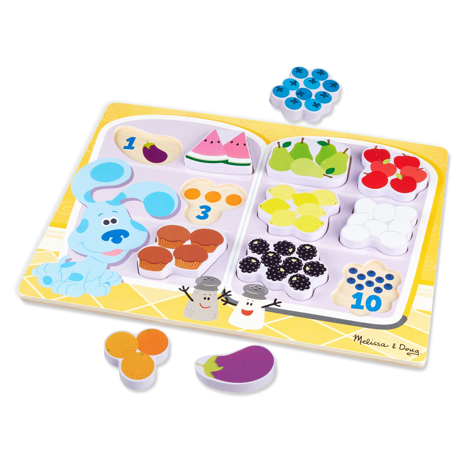 Blue's Clues & You! Fridge Food Wooden Chunky Puzzle - 10 Pieces - Image 4