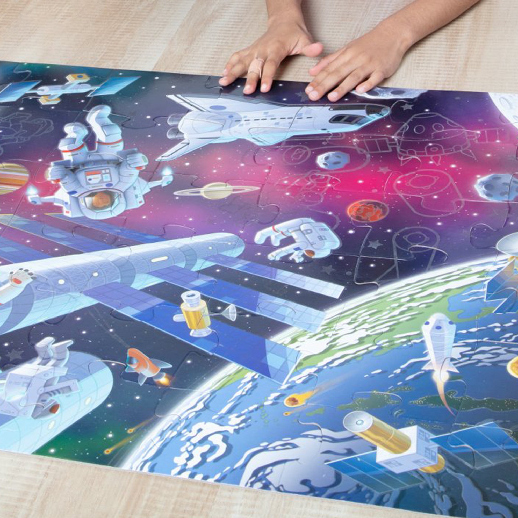 Outer Space Glow-in-the-Dark Floor Puzzle ?C 48 Pieces - Image 6