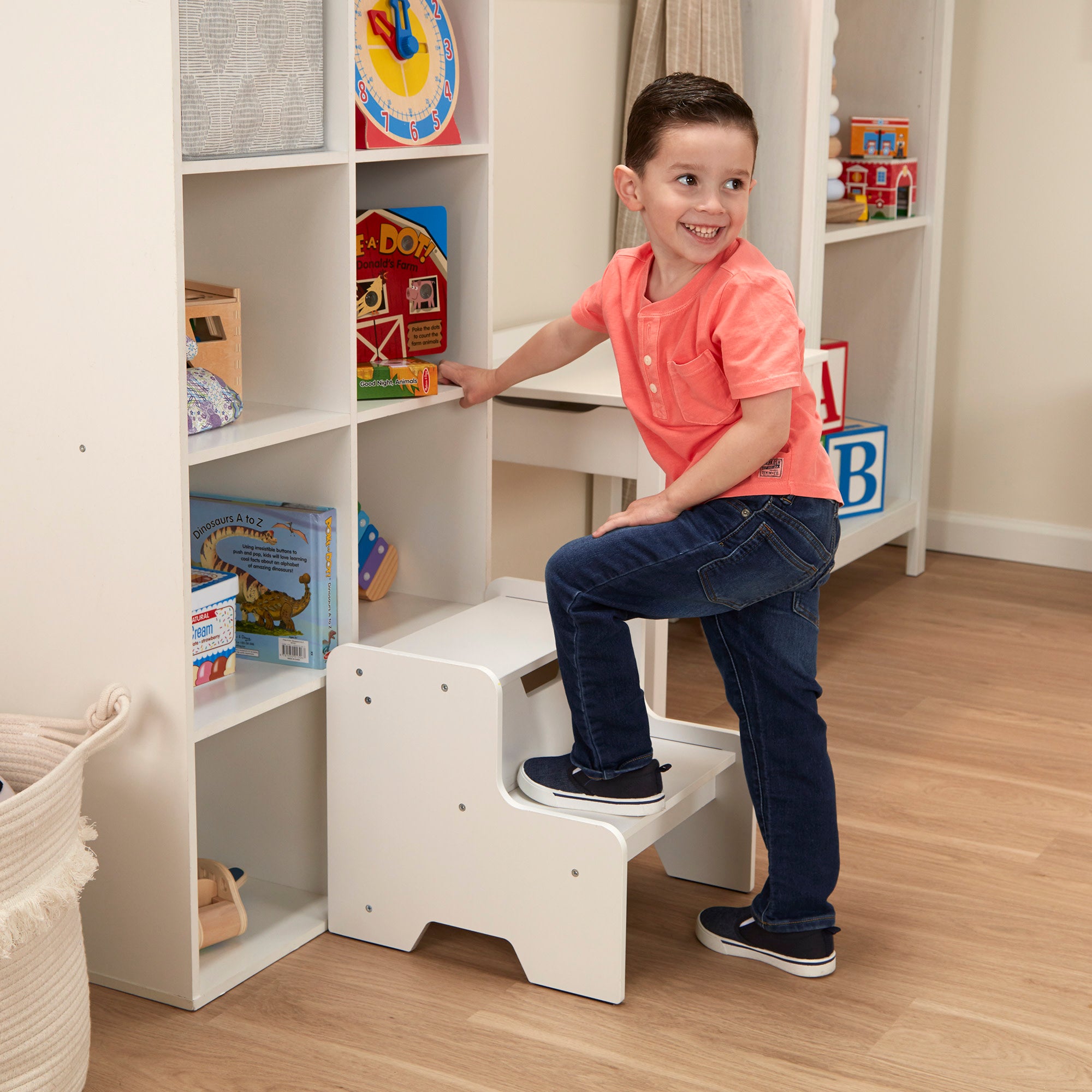 Wooden Step Stool - White - Image 7