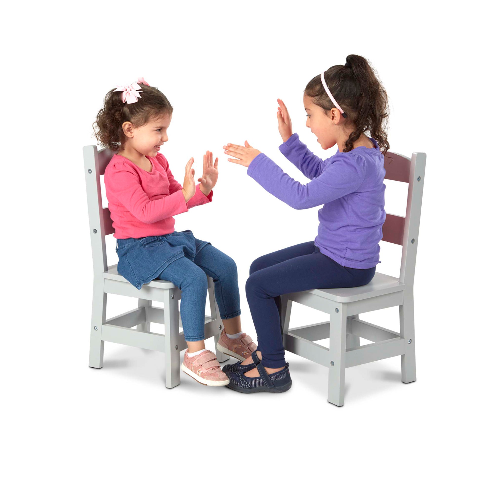 Child's Wooden Chair Pair ?C Gray - Image 7