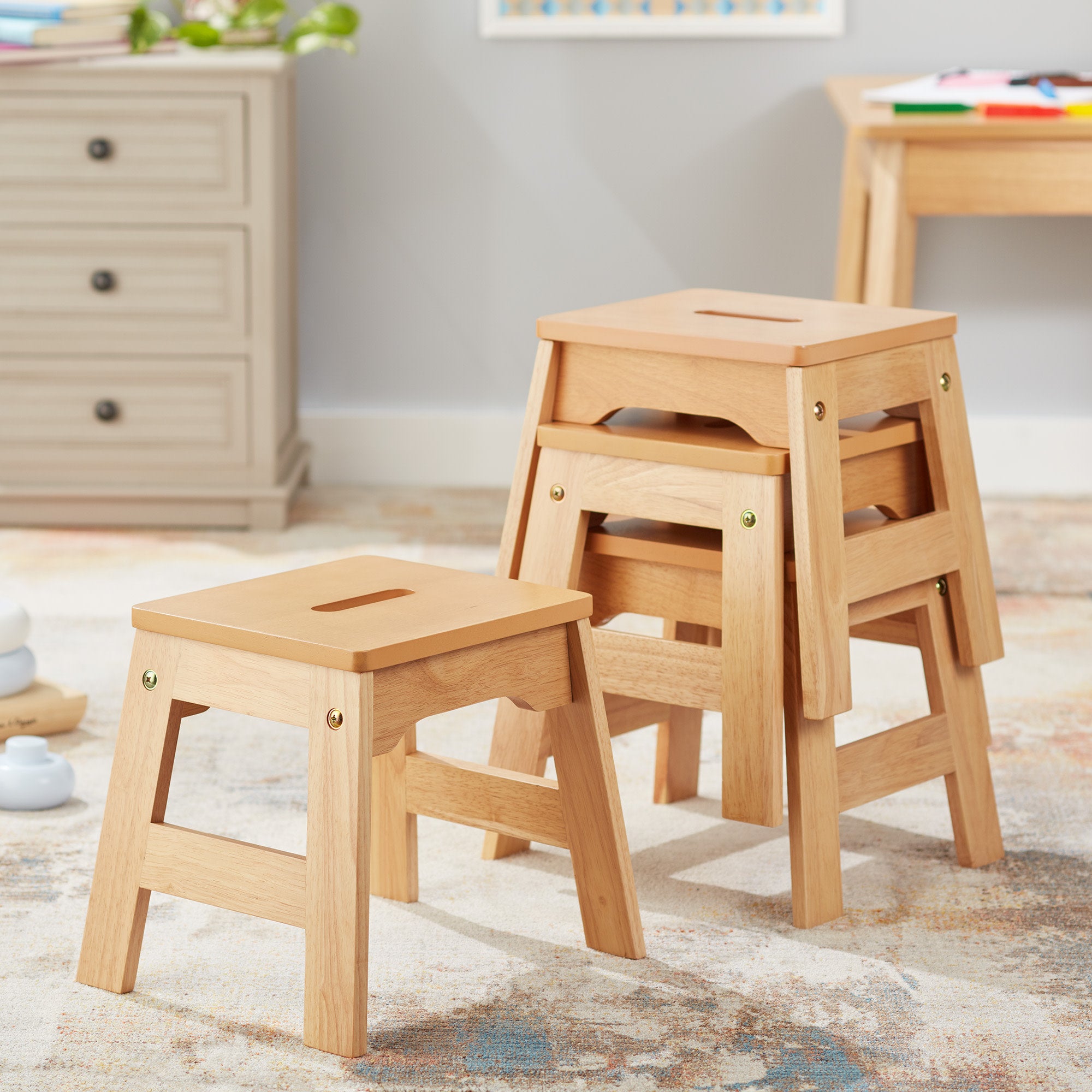 Wooden Stools ?C Set of 4 - Image 2