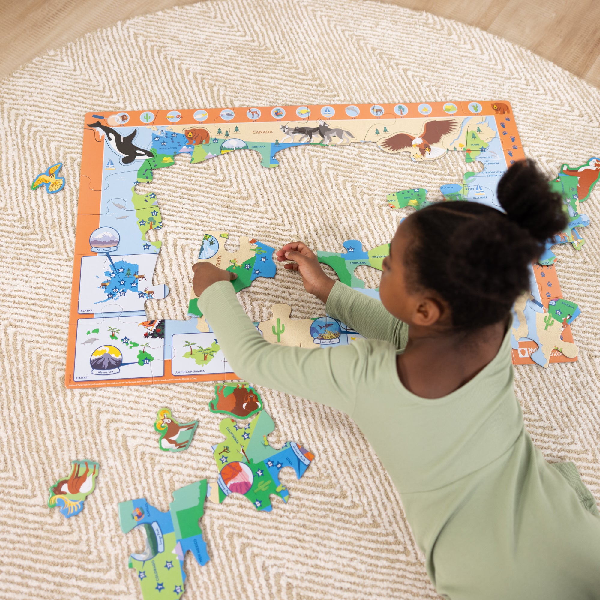 National Parks U.S.A. Map Floor Puzzle ?C 45 Pieces - Image 3