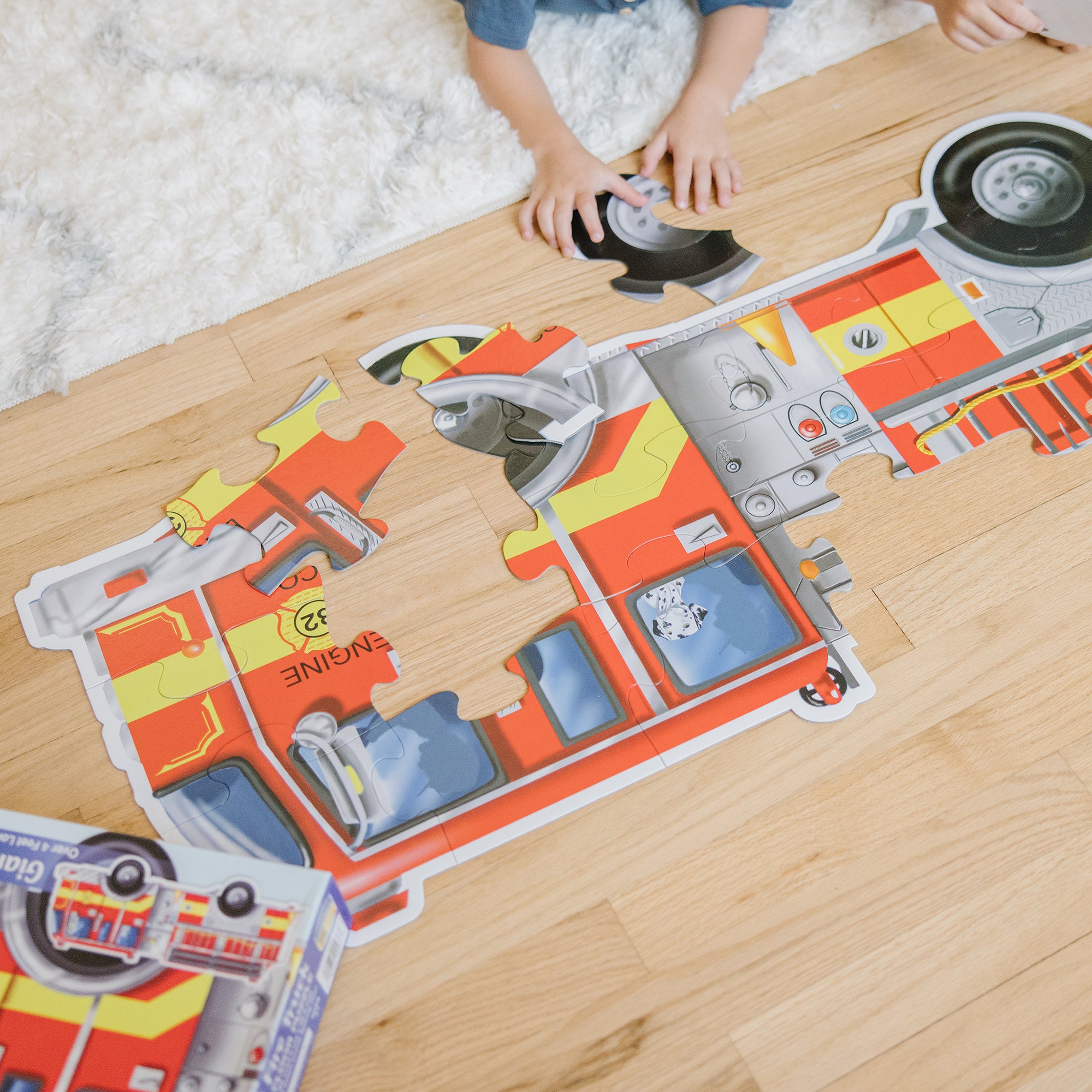 Giant Fire Truck Floor Puzzle - 24 Pieces - Image 9