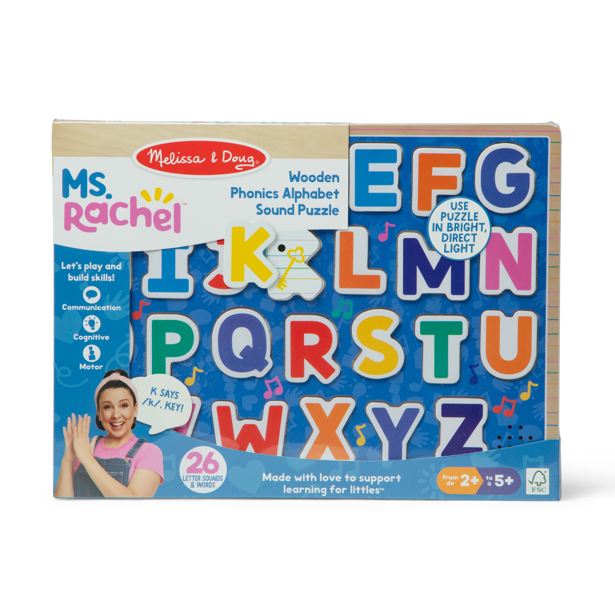 Ms. Rachel? Wooden Phonics Alphabet Sound Puzzle - 24 Pieces - Image 3